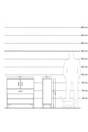 Arges Şifonyer 3 Raflı Tek Çekmeceli 2 Kapaklı 88x30x96 Antrasit-Aytaşı