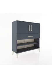 Arges Şifonyer 3 Raflı Tek Çekmeceli 2 Kapaklı 88x30x96 Antrasit-Antrasit