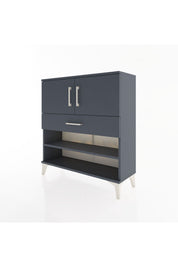 Arges Şifonyer 3 Raflı Tek Çekmeceli 2 Kapaklı 88x30x96 Antrasit-Antrasit