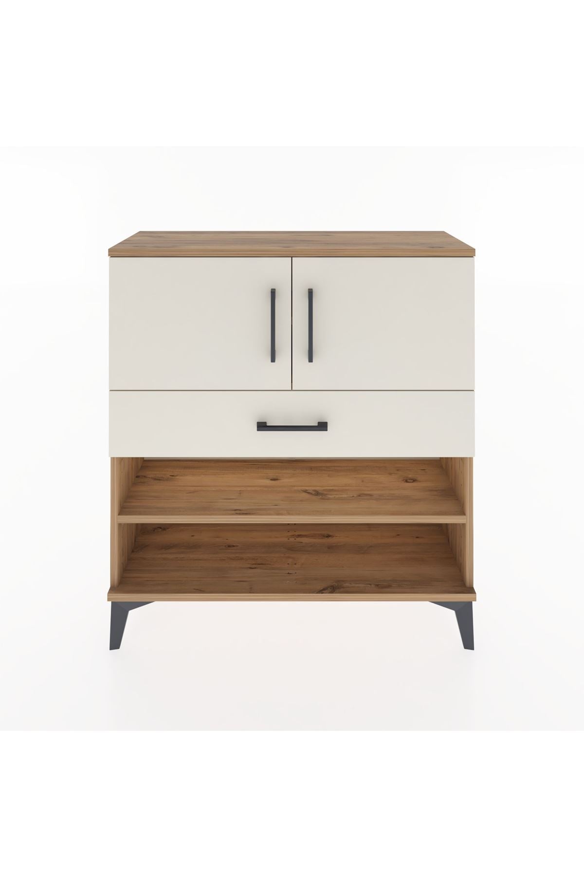 Arges Şifonyer 3 Raflı Tek Çekmeceli 2 Kapaklı 88x30x96 Çam-Aytaşı