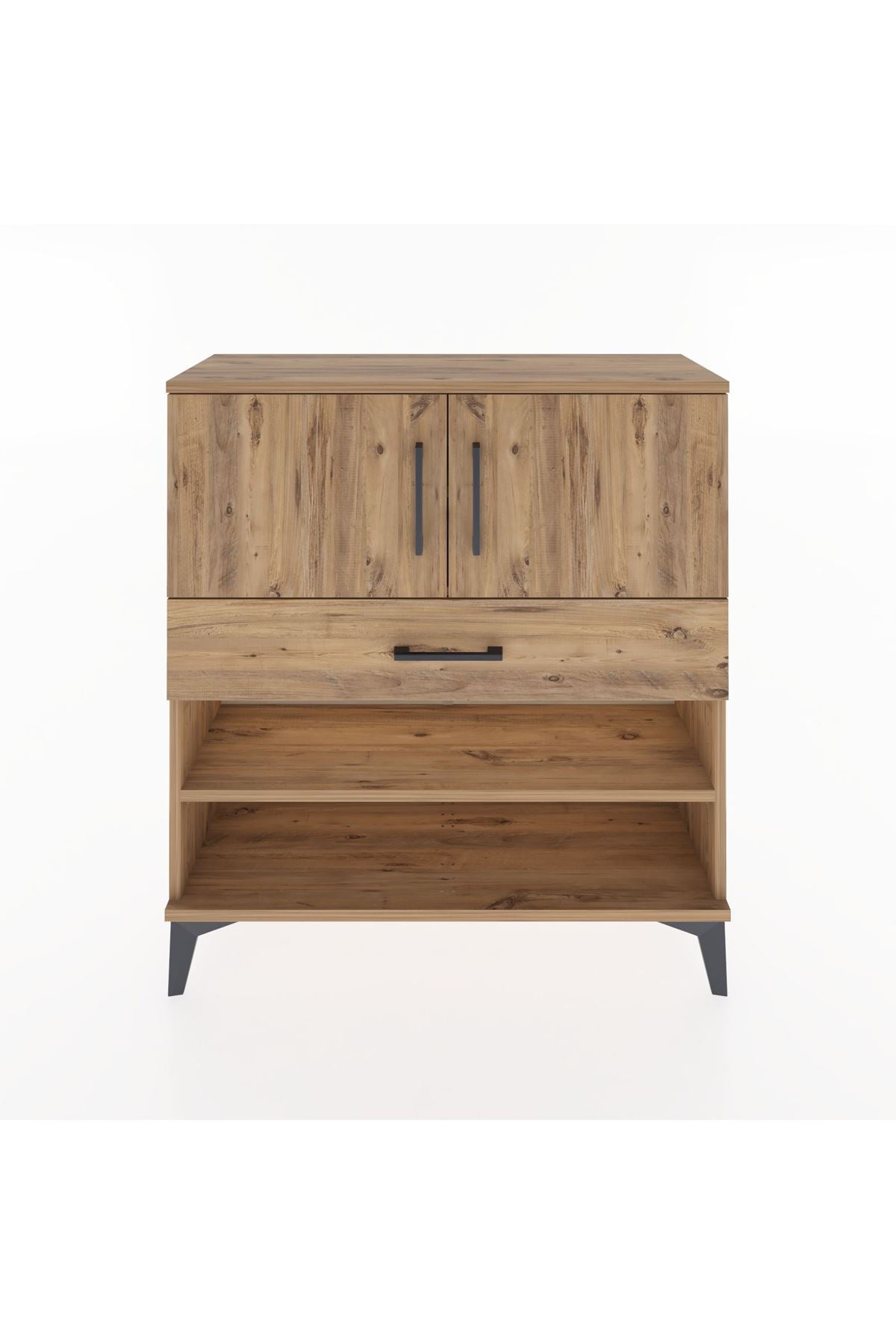 Arges Şifonyer 3 Raflı Tek Çekmeceli 2 Kapaklı 88x30x96 Çam-Çam