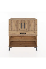 Arges Şifonyer 3 Raflı Tek Çekmeceli 2 Kapaklı 88x30x96 Çam-Çam