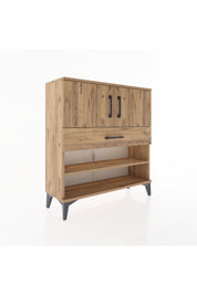 Arges Şifonyer 3 Raflı Tek Çekmeceli 2 Kapaklı 88x30x96 Çam-Çam