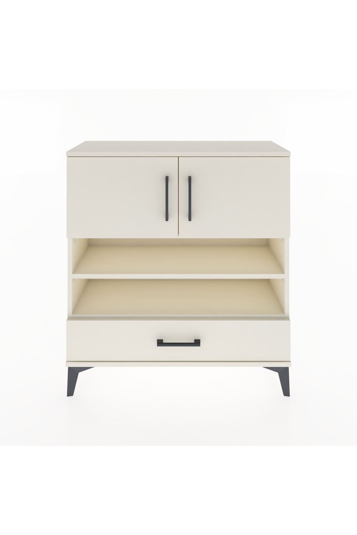 Arges Şifonyer 4 Raflı Tek Çekmeceli 2 Kapaklı 88x30x96 Aytaşı-Aytaşı