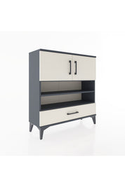 Arges Şifonyer 4 Raflı Tek Çekmeceli 2 Kapaklı 88x30x96 Antrasit-Aytaşı