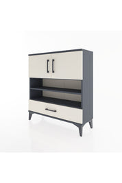 Arges Şifonyer 4 Raflı Tek Çekmeceli 2 Kapaklı 88x30x96 Antrasit-Aytaşı