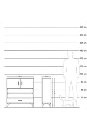 Arges Şifonyer 4 Raflı Tek Çekmeceli 2 Kapaklı 88x30x96 Antrasit-Antrasit
