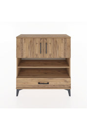 Arges Şifonyer 4 Raflı Tek Çekmeceli 2 Kapaklı 88x30x96 Çam-Çam