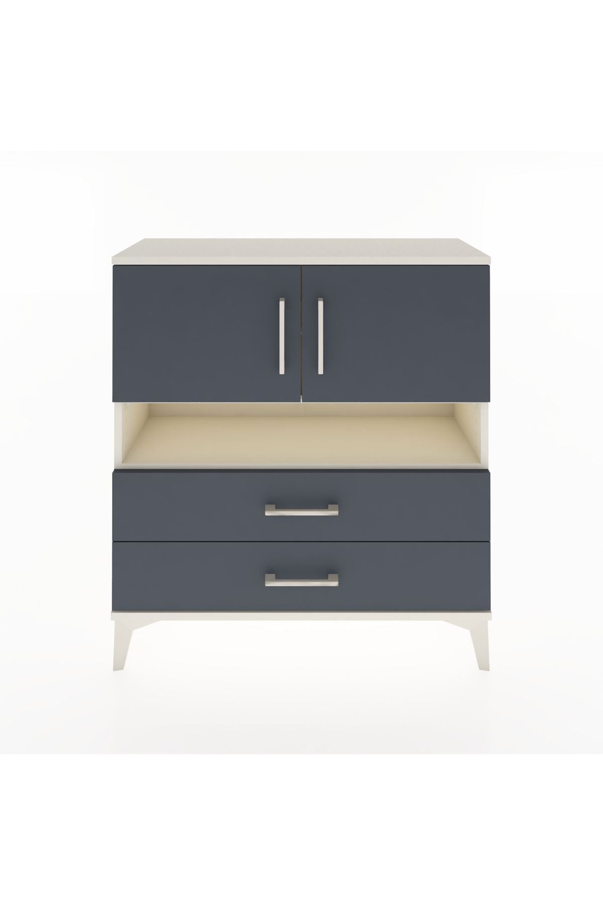 Arges Şifonyer 3 Raflı 2 Çekmeceli 2 Kapaklı 88x30x96 Aytaşı-Antrasit