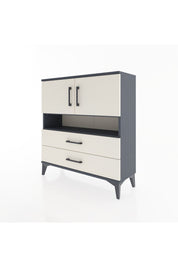 Arges Şifonyer 3 Raflı 2 Çekmeceli 2 Kapaklı 88x30x96 Antrasit-Aytaşı