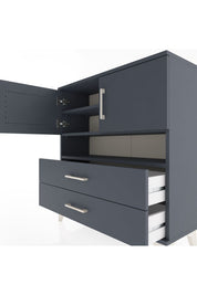 Arges Şifonyer 3 Raflı 2 Çekmeceli 2 Kapaklı 88x30x96 Antrasit-Antrasit