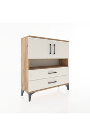 Arges Şifonyer 3 Raflı 2 Çekmeceli 2 Kapaklı 88x30x96 Çam-Aytaşı
