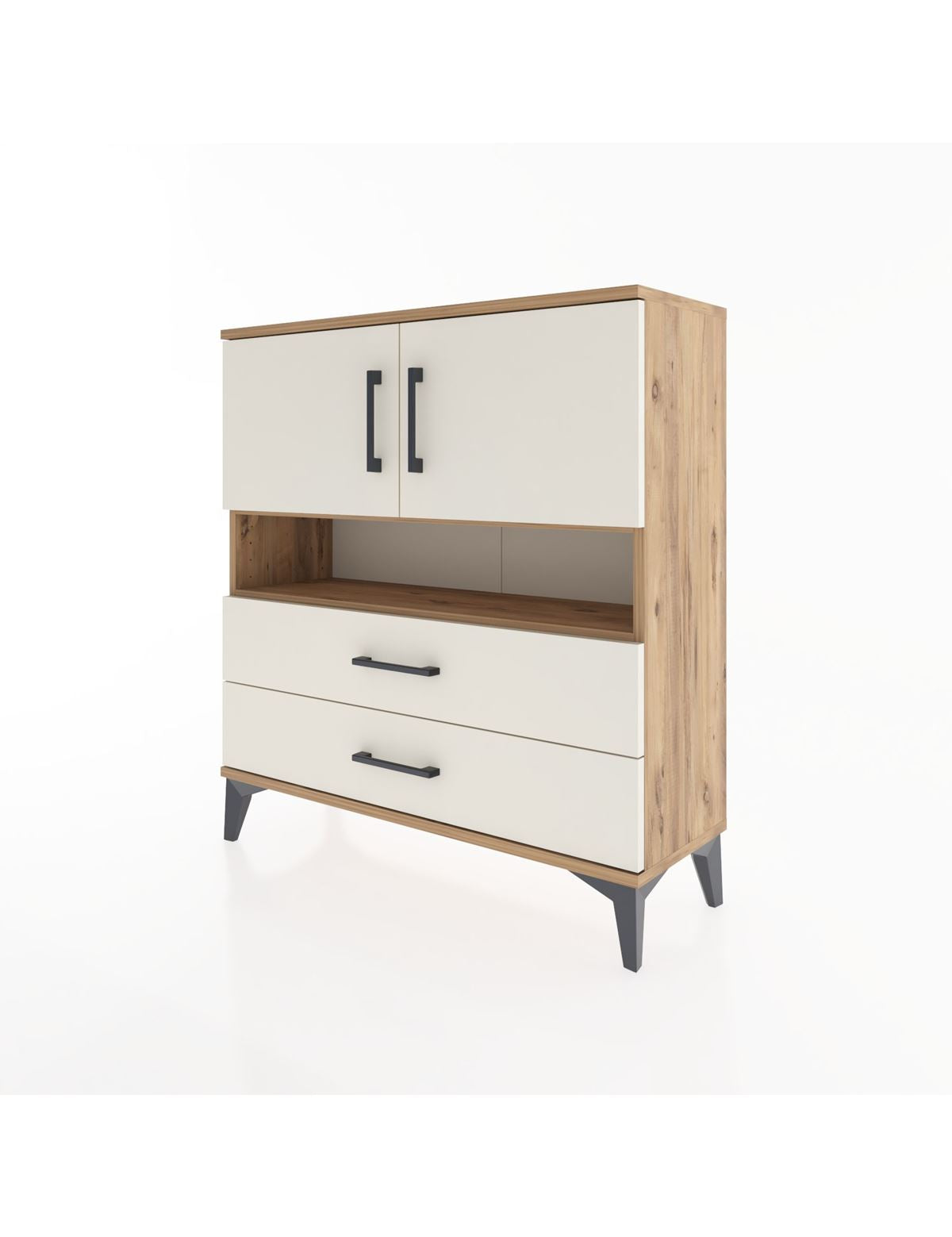 Arges Şifonyer 3 Raflı 2 Çekmeceli 2 Kapaklı 88x30x96 - S04M033V7A