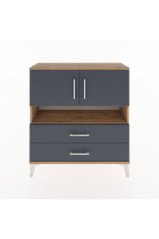 Arges Şifonyer 3 Raflı 2 Çekmeceli 2 Kapaklı 88x30x96 Çam-Antrasit