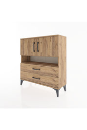 Arges Şifonyer 3 Raflı 2 Çekmeceli 2 Kapaklı 88x30x96 Çam-Çam