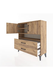 Arges Şifonyer 3 Raflı 2 Çekmeceli 2 Kapaklı 88x30x96 Çam-Çam