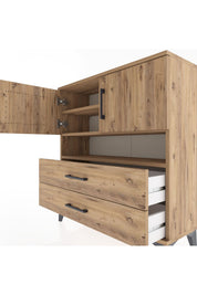 Arges Şifonyer 3 Raflı 2 Çekmeceli 2 Kapaklı 88x30x96 Çam-Çam