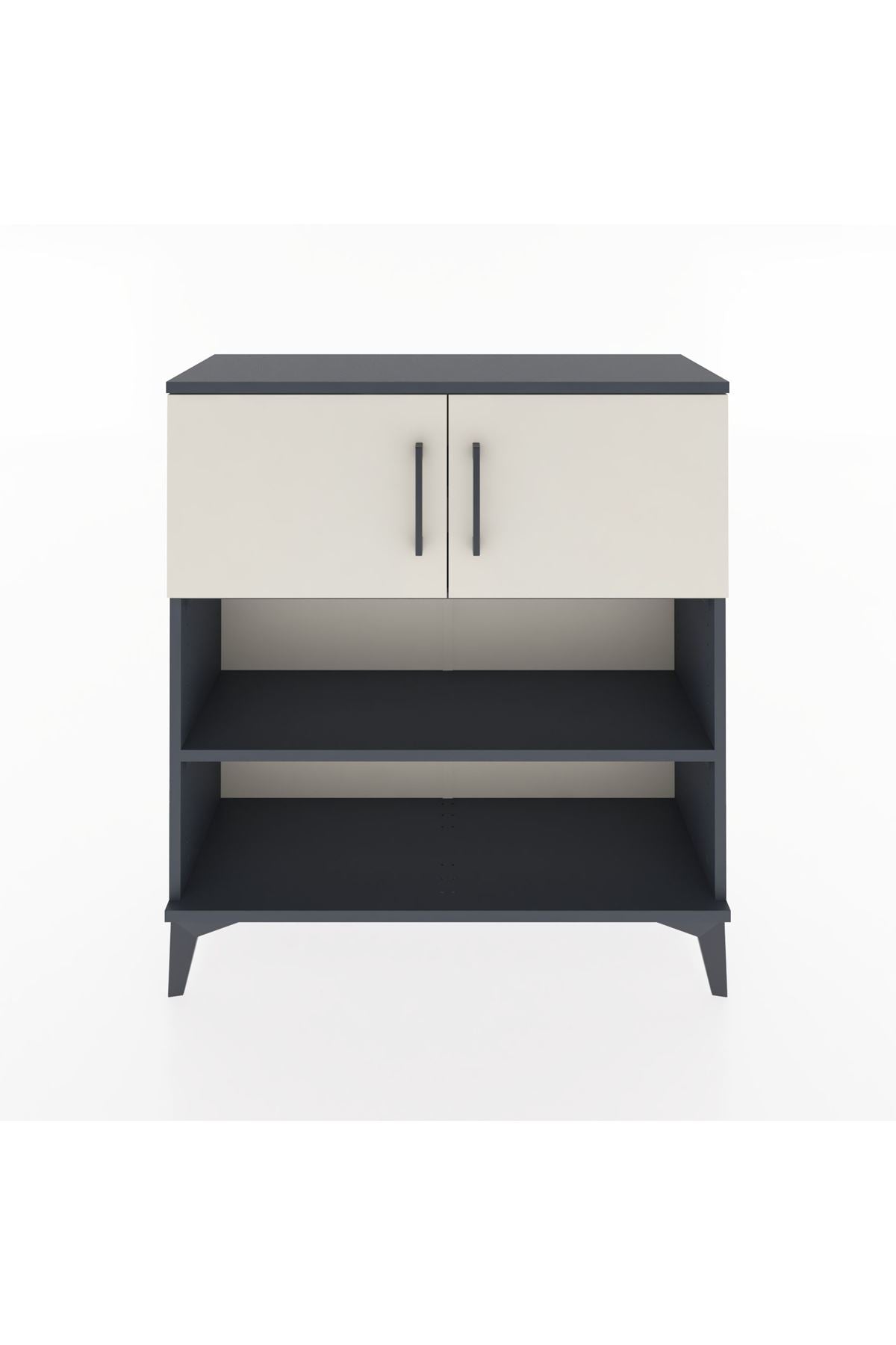 Arges Şifonyer 3 Raflı 2 Kapaklı 88x30x96 Antrasit-Aytaşı