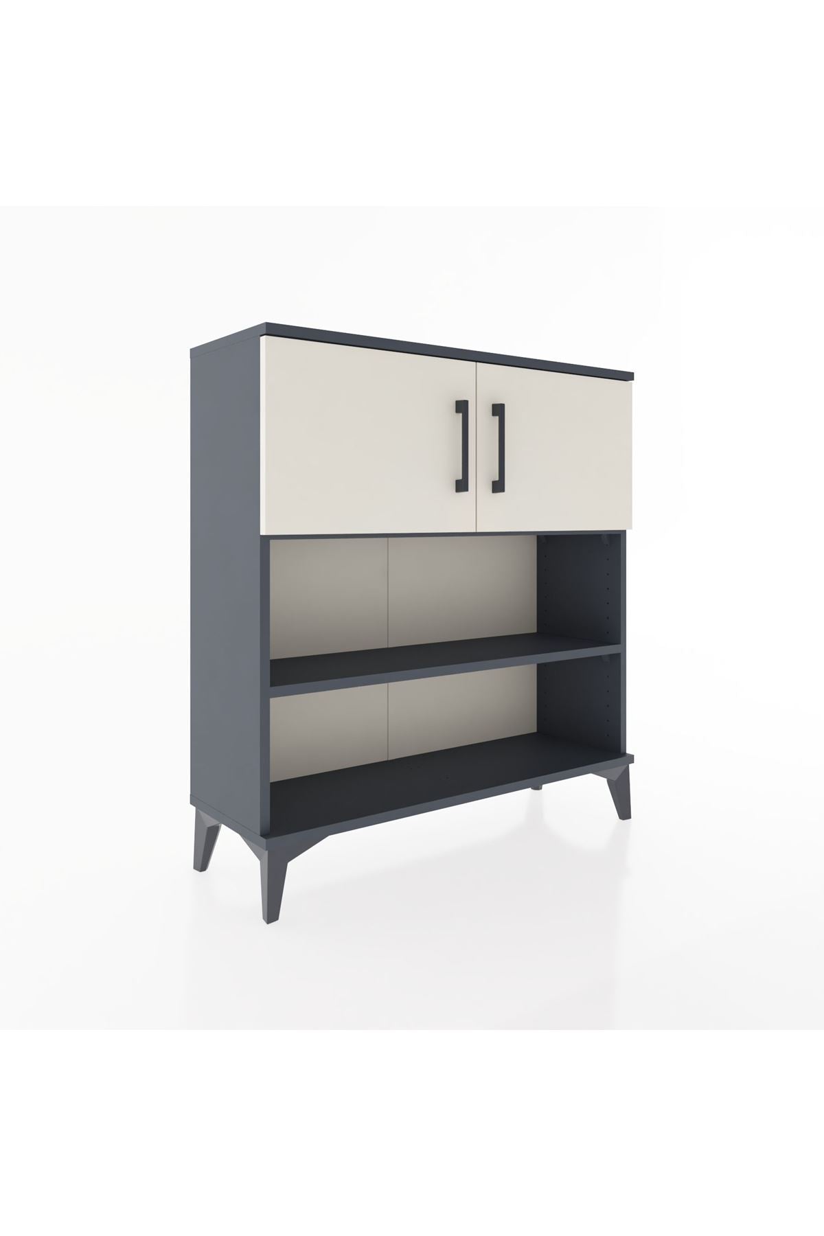 Arges Şifonyer 3 Raflı 2 Kapaklı 88x30x96 Antrasit-Aytaşı