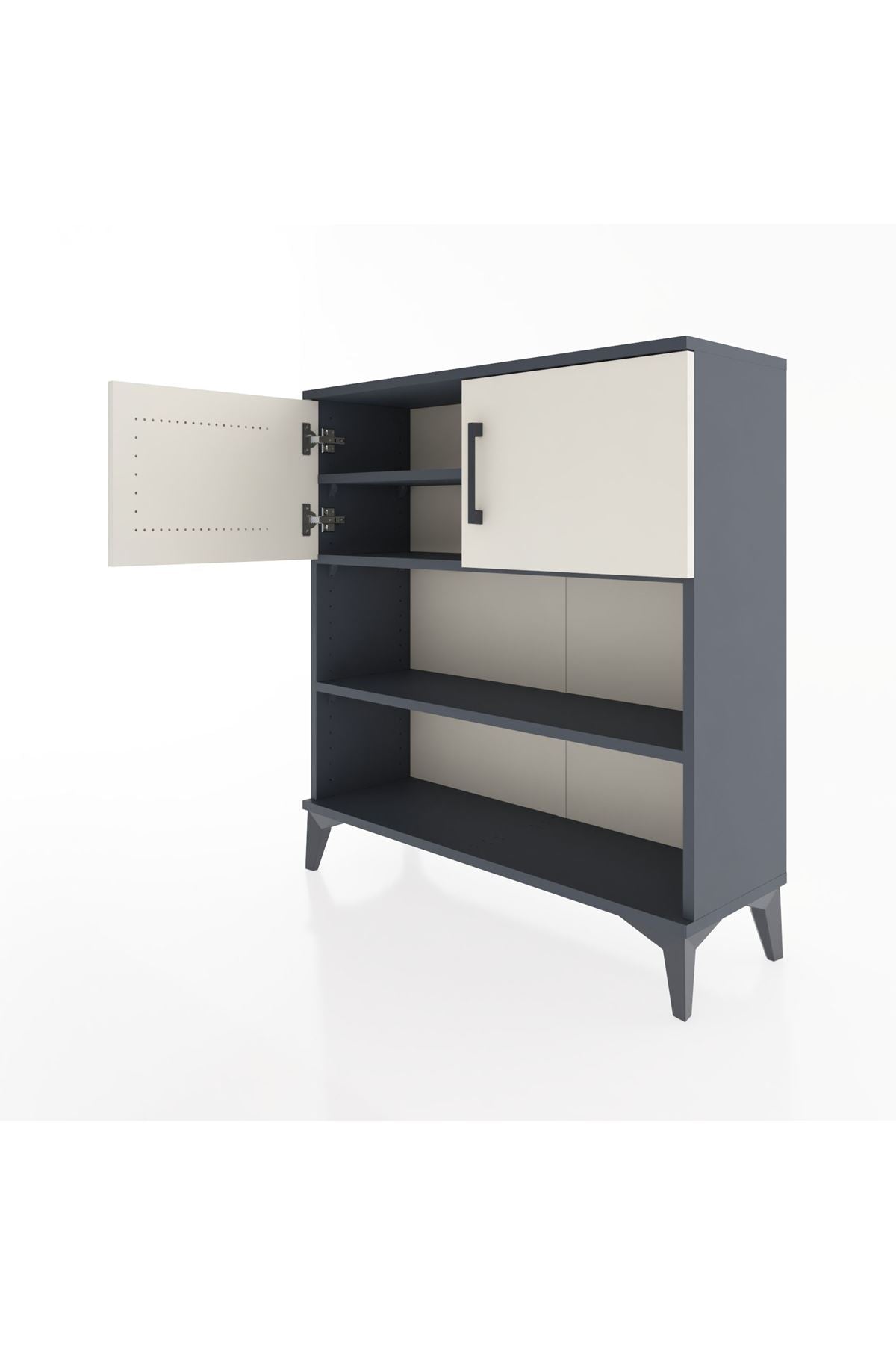 Arges Şifonyer 3 Raflı 2 Kapaklı 88x30x96 Antrasit-Aytaşı