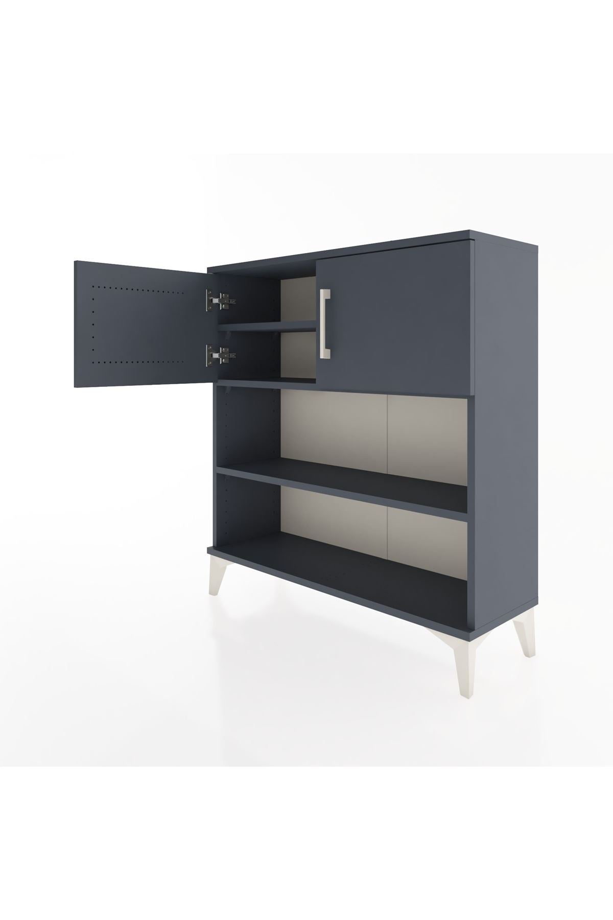 Arges Şifonyer 3 Raflı 2 Kapaklı 88x30x96 Antrasit-Antrasit