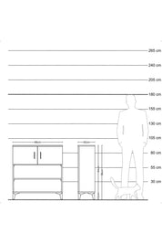 Arges Şifonyer 3 Raflı 2 Kapaklı 88x30x96 Antrasit-Antrasit