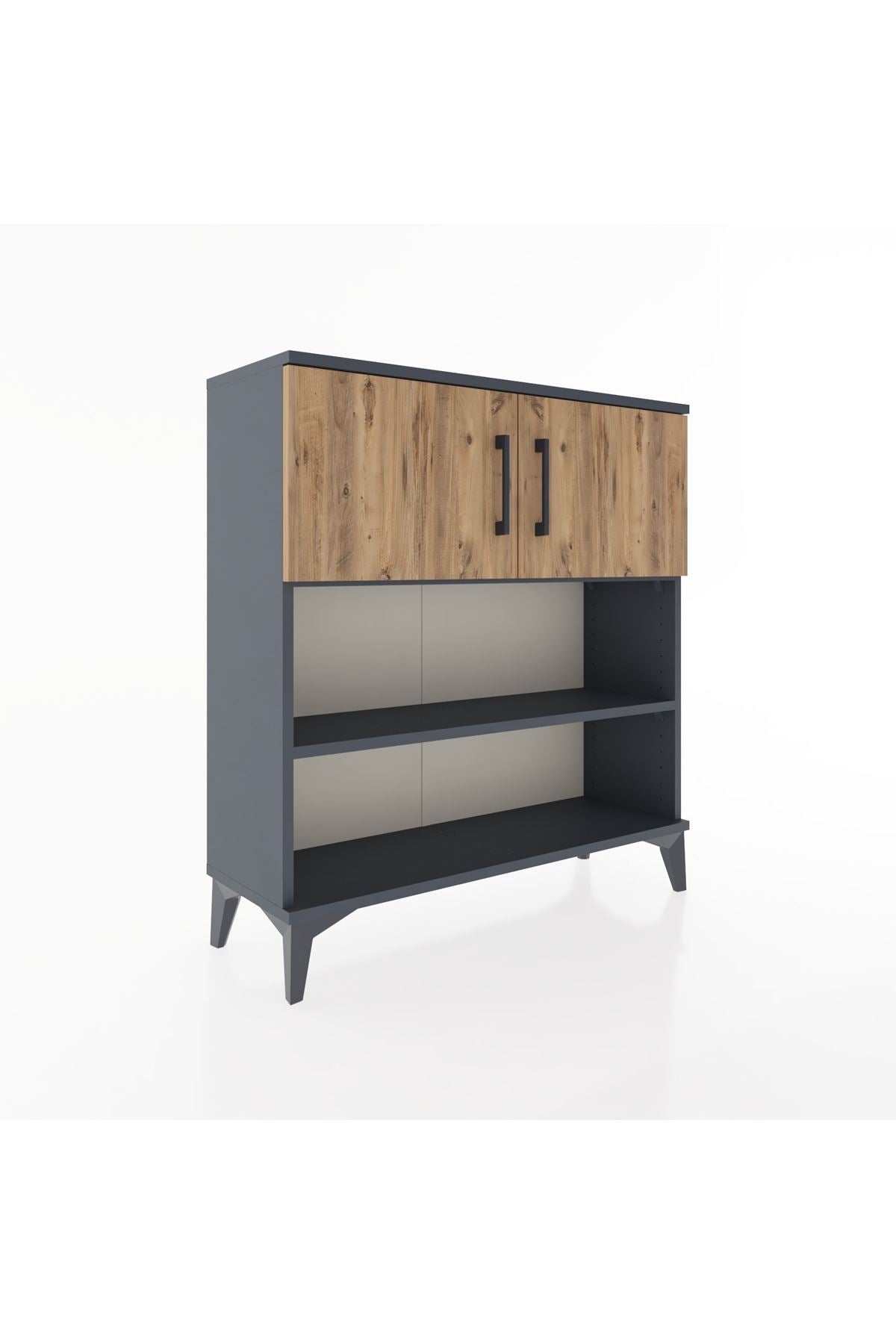 Arges Şifonyer 3 Raflı 2 Kapaklı 88x30x96 Antrasit-Çam