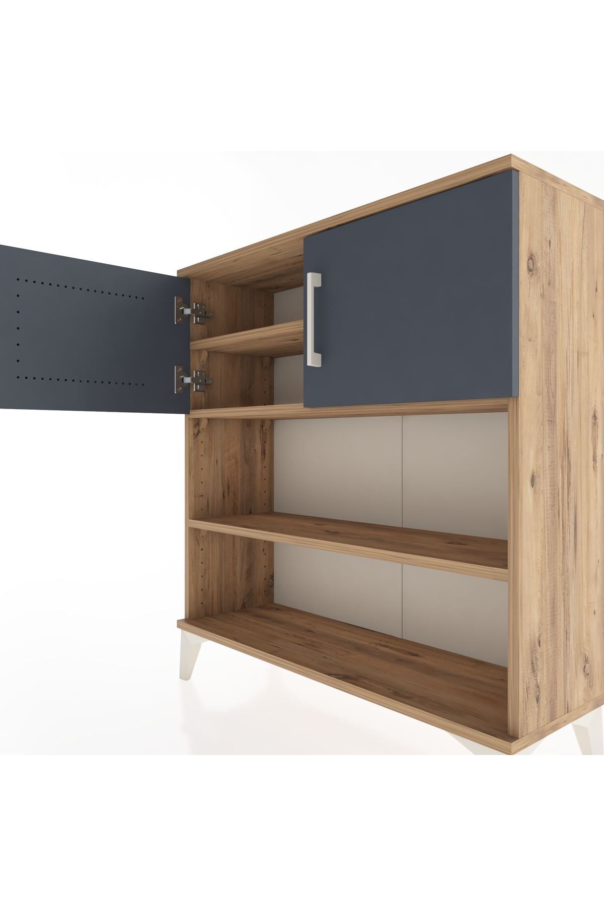 Arges Şifonyer 3 Raflı 2 Kapaklı 88x30x96 Çam-Antrasit