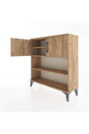 Arges Şifonyer 3 Raflı 2 Kapaklı 88x30x96 Çam-Çam