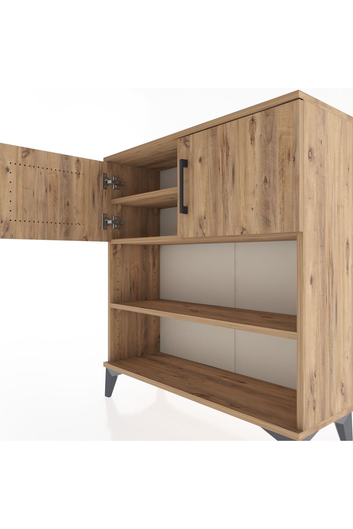 Arges Şifonyer 3 Raflı 2 Kapaklı 88x30x96 Çam-Çam