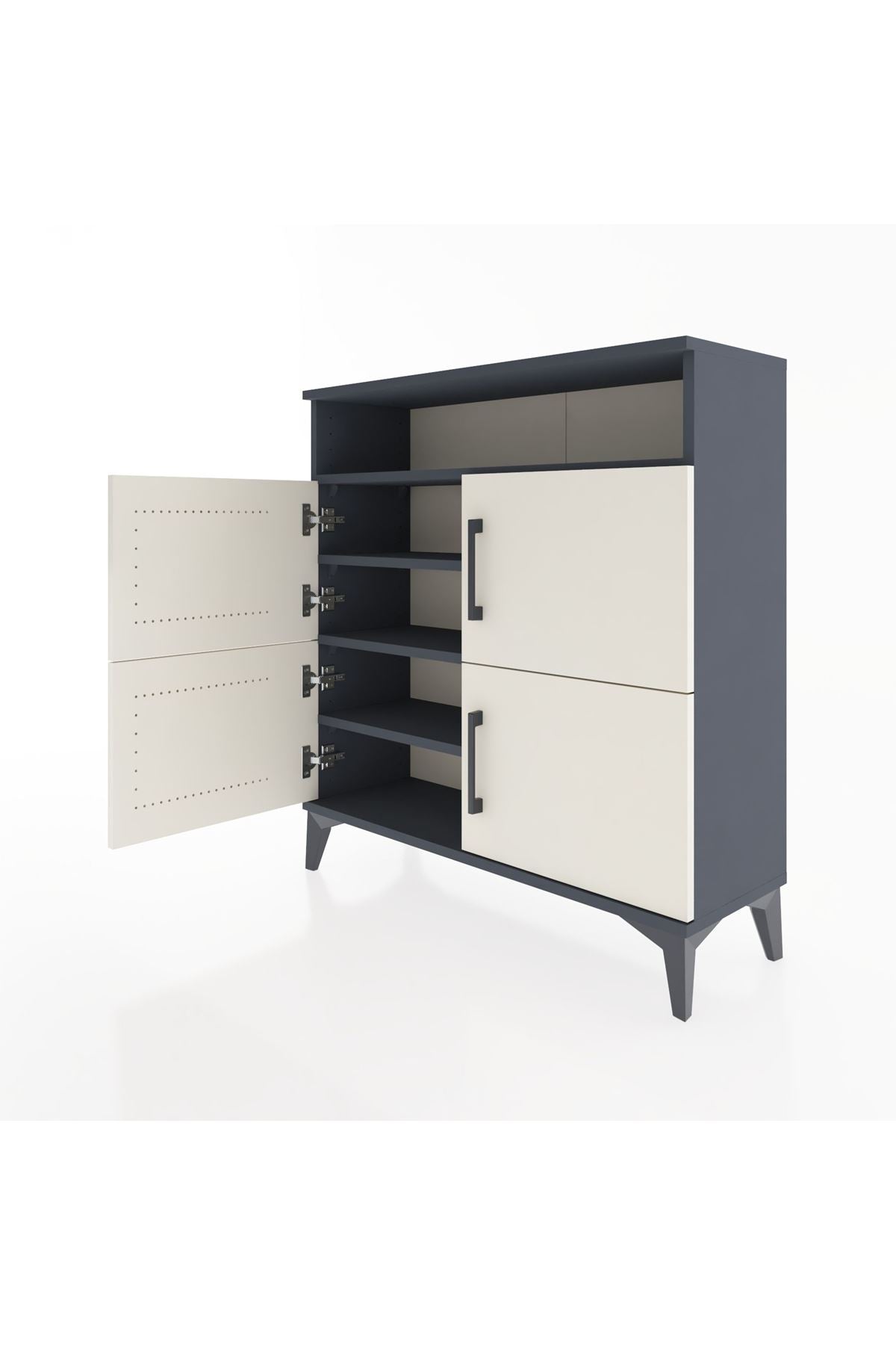 Arges Şifonyer 4 Raflı 4 Kapaklı 88x30x96 Antrasit-Aytaşı