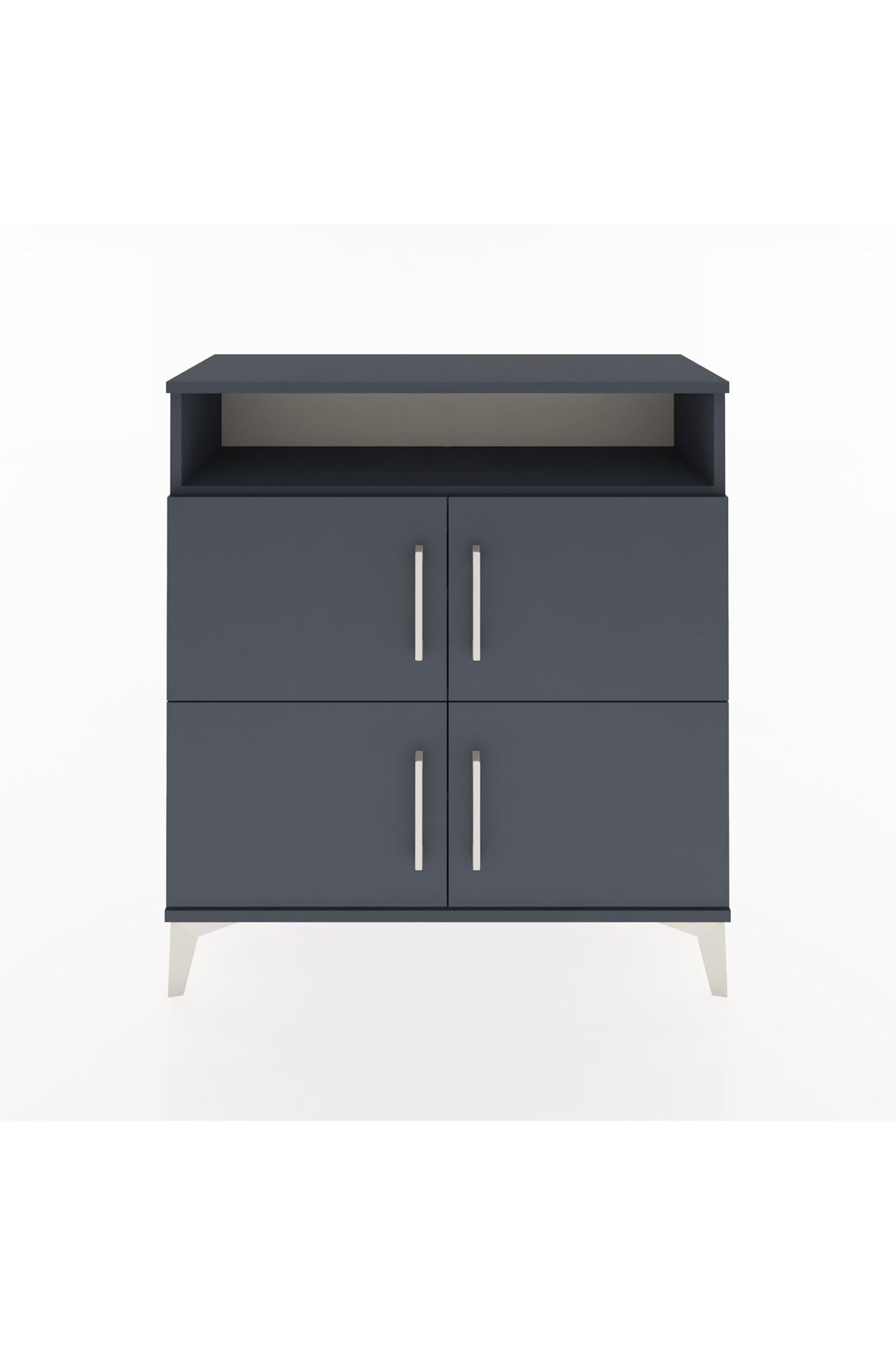 Arges Şifonyer 4 Raflı 4 Kapaklı 88x30x96 Antrasit-Antrasit