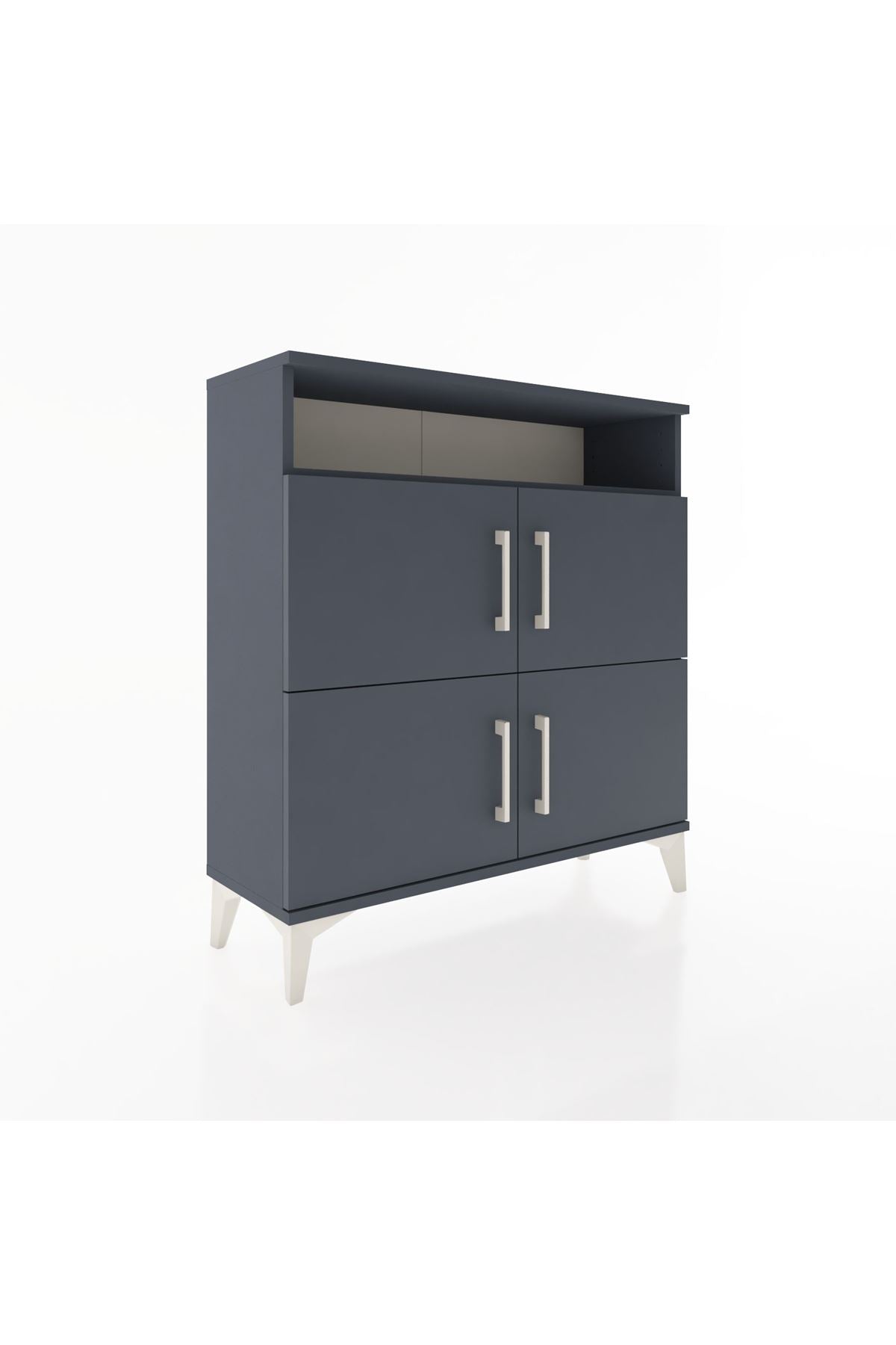 Arges Şifonyer 4 Raflı 4 Kapaklı 88x30x96 Antrasit-Antrasit