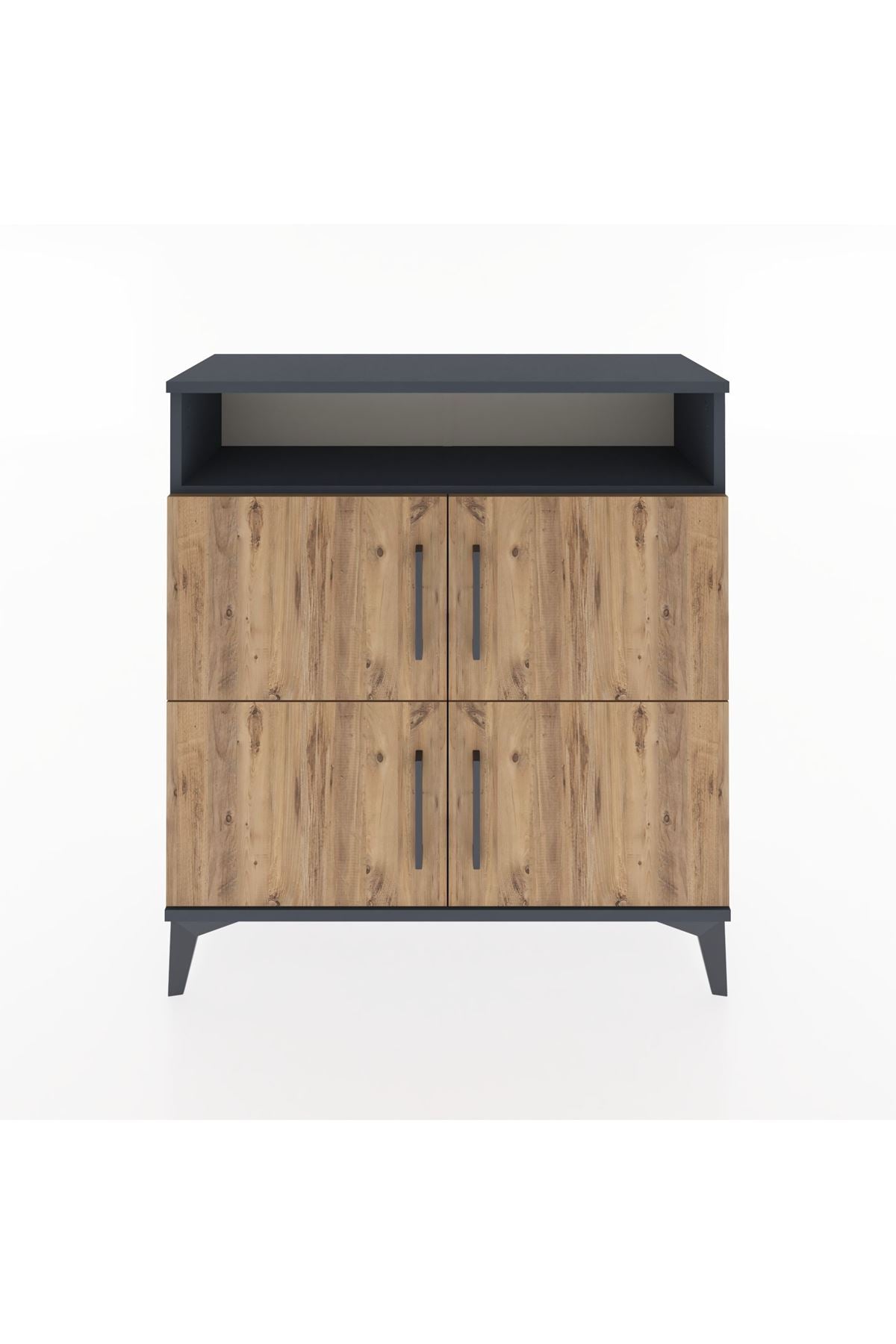 Arges Şifonyer 4 Raflı 4 Kapaklı 88x30x96 Antrasit-Çam