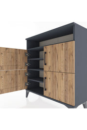 Arges Şifonyer 4 Raflı 4 Kapaklı 88x30x96 Antrasit-Çam