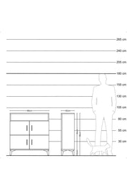 Arges Şifonyer 4 Raflı 4 Kapaklı 88x30x96 Antrasit-Çam