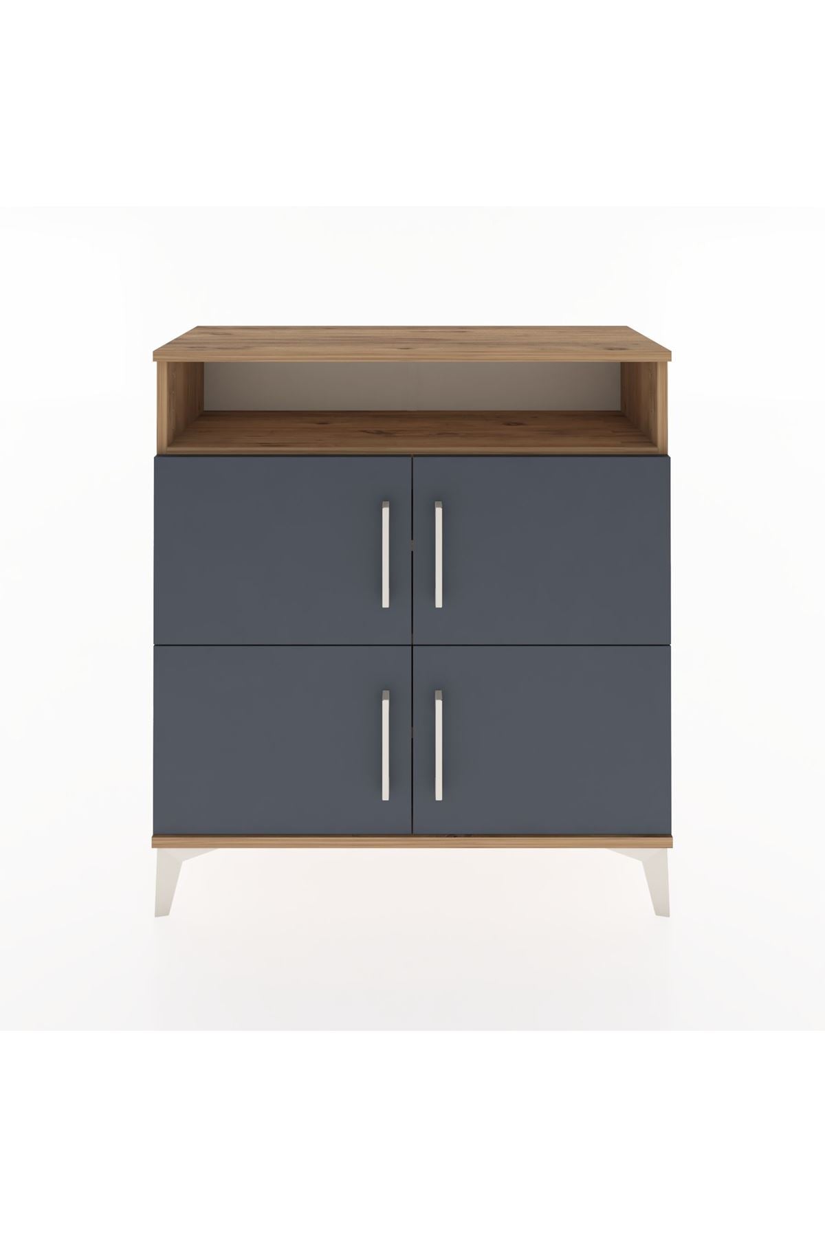 Arges Şifonyer 4 Raflı 4 Kapaklı 88x30x96 Çam-Antrasit