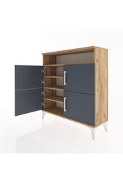 Arges Şifonyer 4 Raflı 4 Kapaklı 88x30x96 Çam-Antrasit