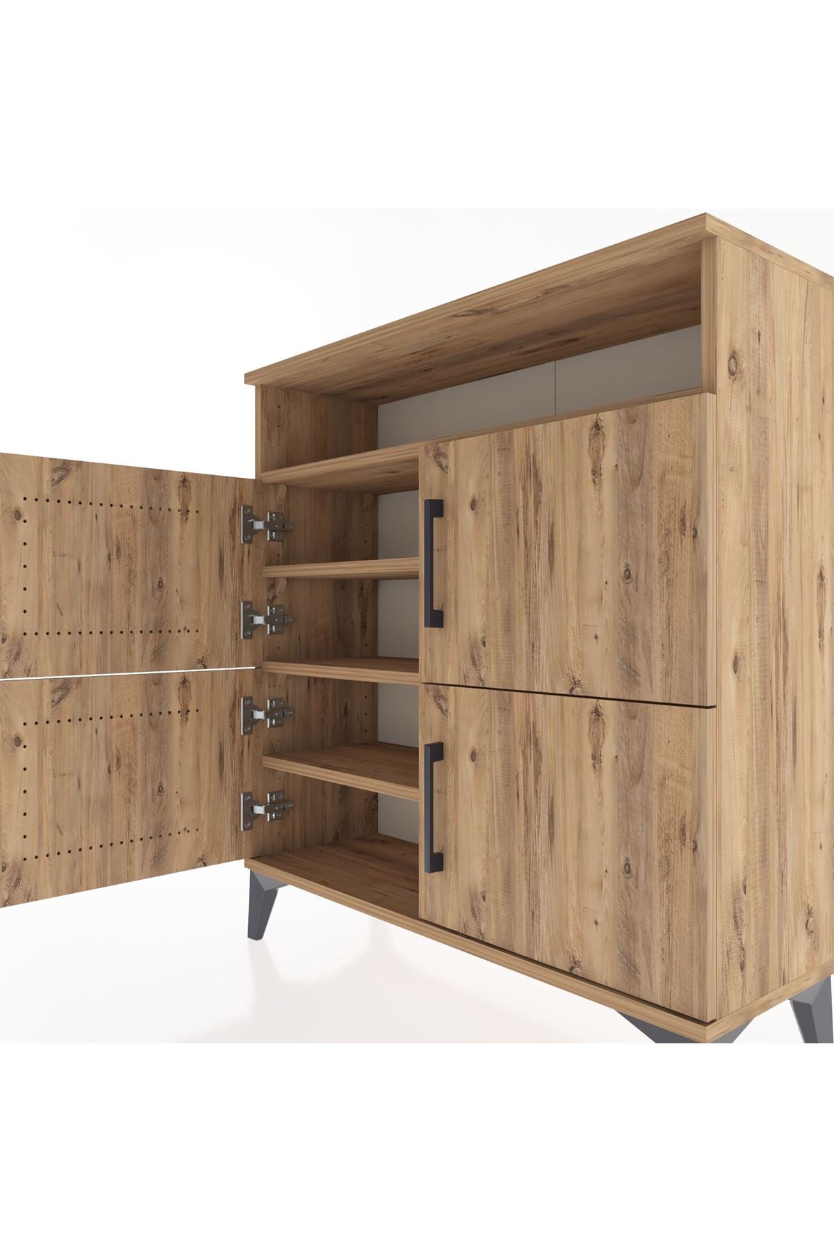 Arges Şifonyer 4 Raflı 4 Kapaklı 88x30x96 Çam-Çam