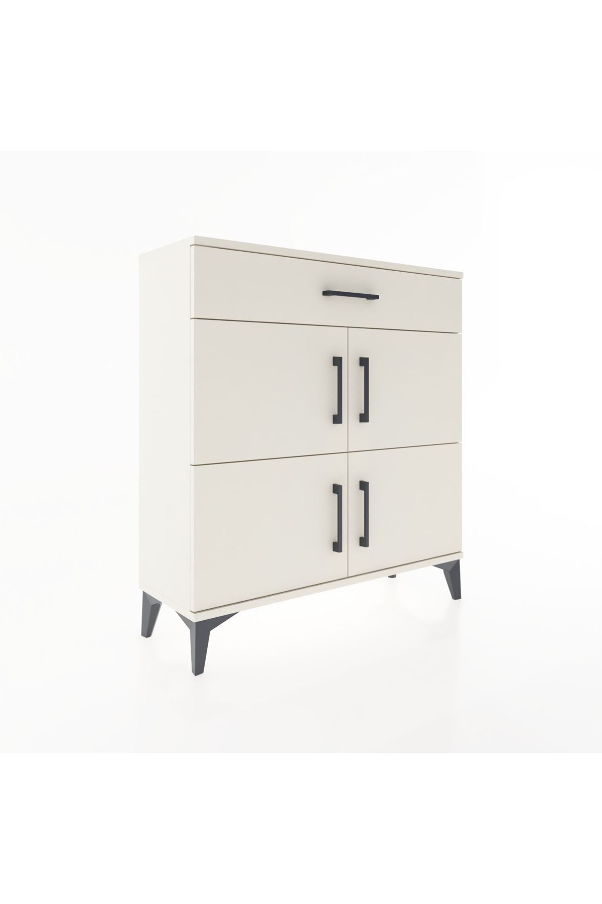 Arges Şifonyer 3 Raflı Tek Çekmeceli 4 Kapaklı 88x30x96 Aytaşı-Aytaşı