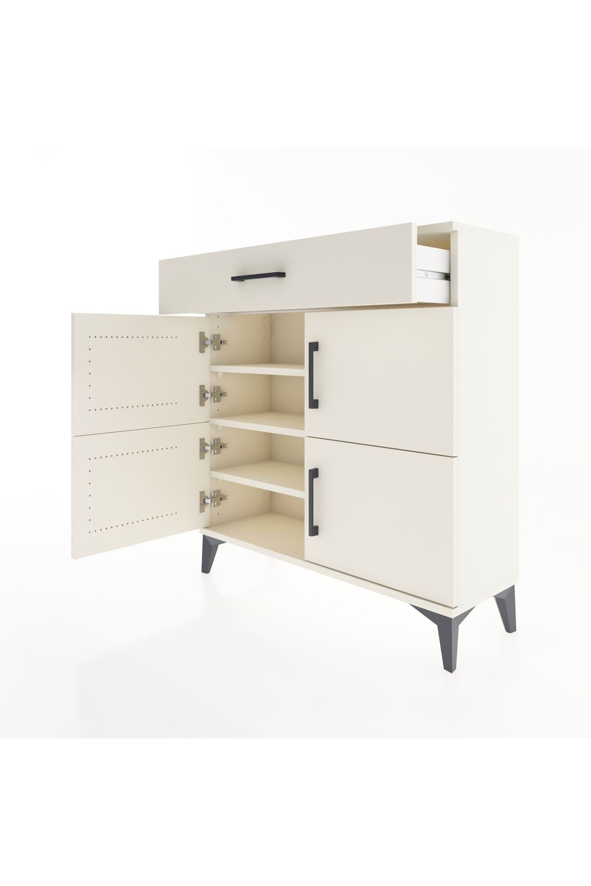 Arges Şifonyer 3 Raflı Tek Çekmeceli 4 Kapaklı 88x30x96 Aytaşı-Aytaşı