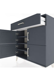 Arges Şifonyer 3 Raflı Tek Çekmeceli 4 Kapaklı 88x30x96 Antrasit-Antrasit