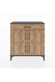Arges Şifonyer 3 Raflı Tek Çekmeceli 4 Kapaklı 88x30x96 Antrasit-Çam