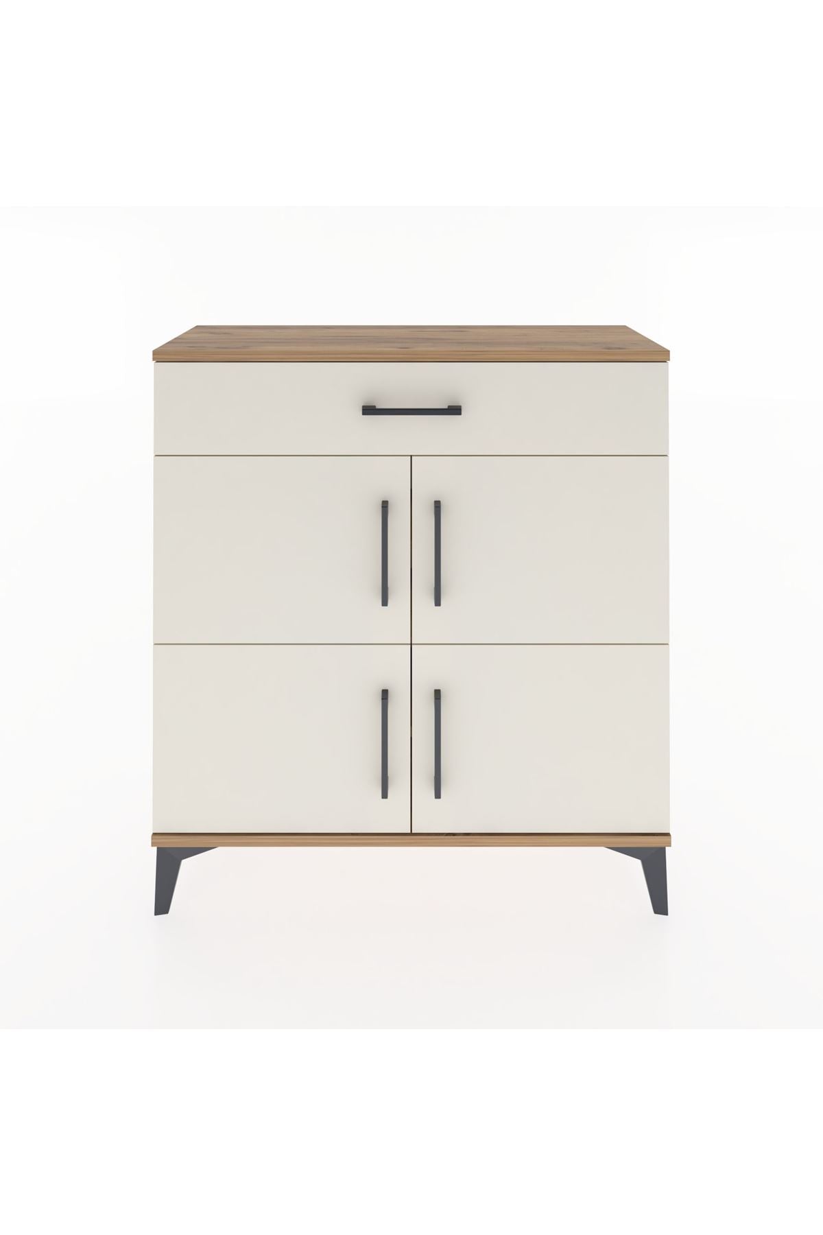 Arges Şifonyer 3 Raflı Tek Çekmeceli 4 Kapaklı 88x30x96 Çam-Aytaşı