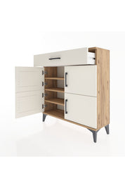 Arges Şifonyer 3 Raflı Tek Çekmeceli 4 Kapaklı 88x30x96 Çam-Aytaşı