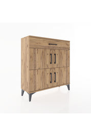 Arges Şifonyer 3 Raflı Tek Çekmeceli 4 Kapaklı 88x30x96 Çam-Çam