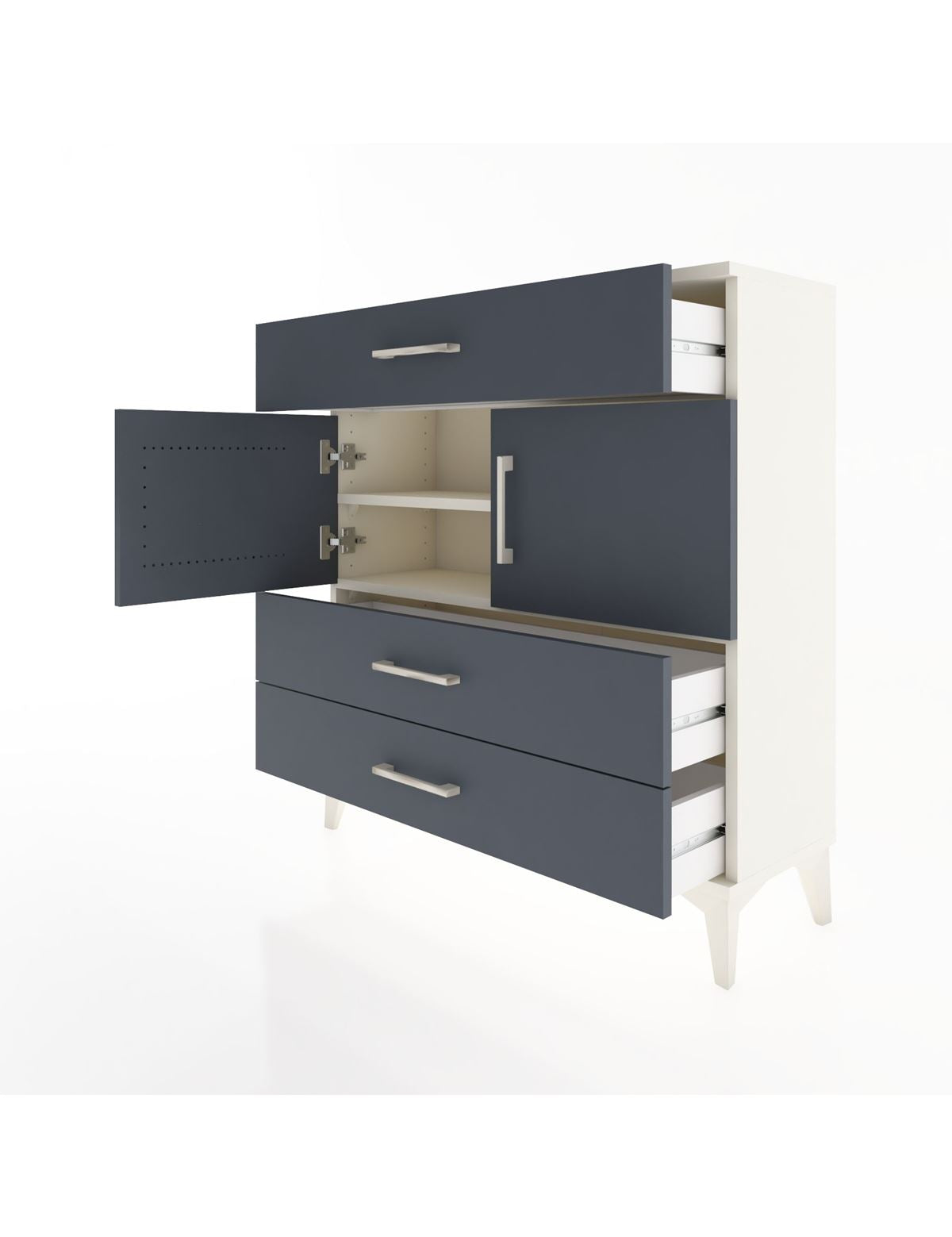 Arges Şifonyer 2 Raflı 3 Çekmeceli 2 Kapaklı 88x30x96 - S04M037V2A