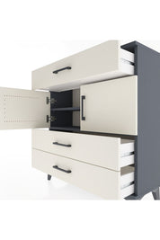 Arges Şifonyer 2 Raflı 3 Çekmeceli 2 Kapaklı 88x30x96 Antrasit-Aytaşı