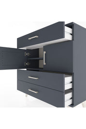 Arges Şifonyer 2 Raflı 3 Çekmeceli 2 Kapaklı 88x30x96 Antrasit-Antrasit