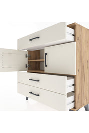 Arges Şifonyer 2 Raflı 3 Çekmeceli 2 Kapaklı 88x30x96 Çam-Aytaşı